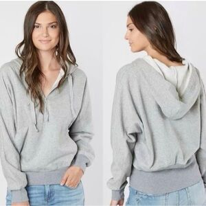 Free People Movement At Your Best Quarter Zip Hoodie Gray XS